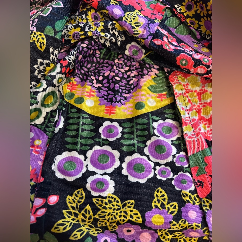 Vintage Psychedelic 60s 70s Floral Micro Mini Dress Groovy Trippy Baby Doll - Picture 9 of 14